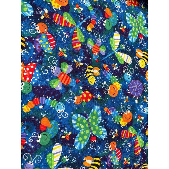 Colorful Bug-Themed Cotton Fabric by Hi-Fashion Fabrics Inc 1/2 yard x 44" For S - Picture 1 of 5